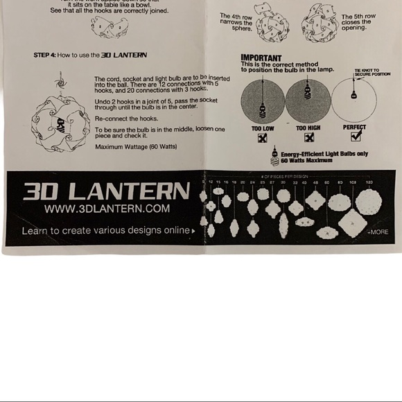 NOS Lampshade 3D Lantern Neon Pink 30 Piece Kit - Picture 3 of 6